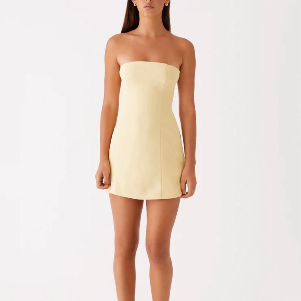 Peppermayo Exclusive - Ayanna Strapless Mini Dress - Yellow